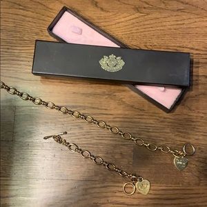Juicy couture gold necklace and bracelet set
